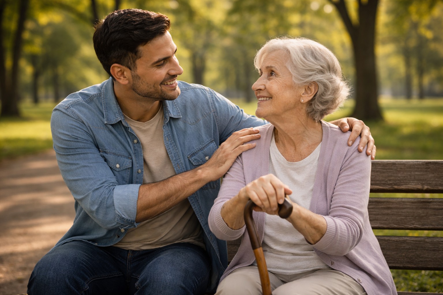 A small group of seniors enjoying a community morning coffee gathering