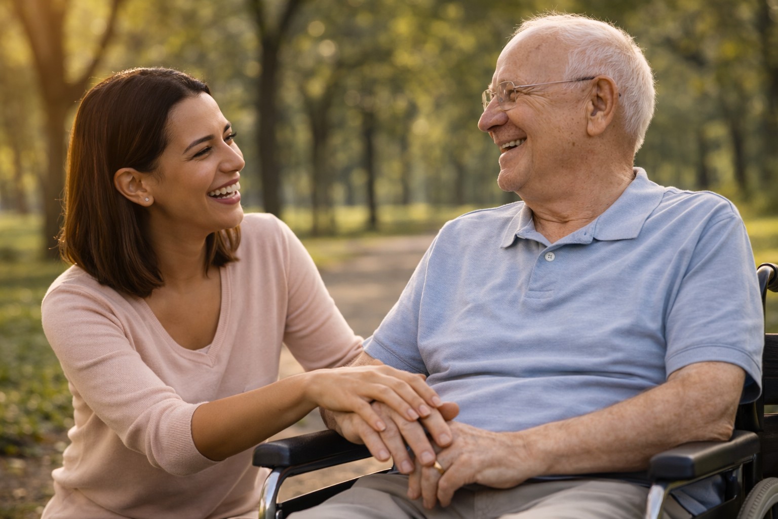 Hands of different generations joined together, symbolising connection and support